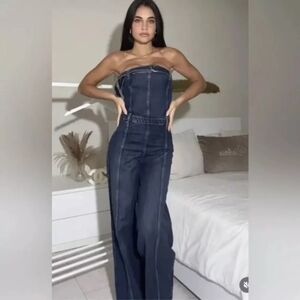 Zara Sleeveless Denim Jumpsuit